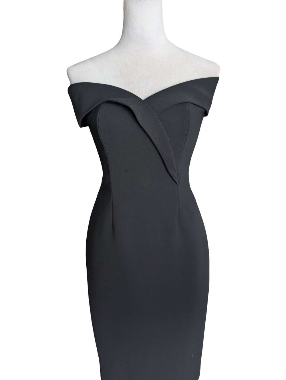 Reiss Haddi Black Off-Shoulder Sheath Dress Size 4 - Picture 4 of 12